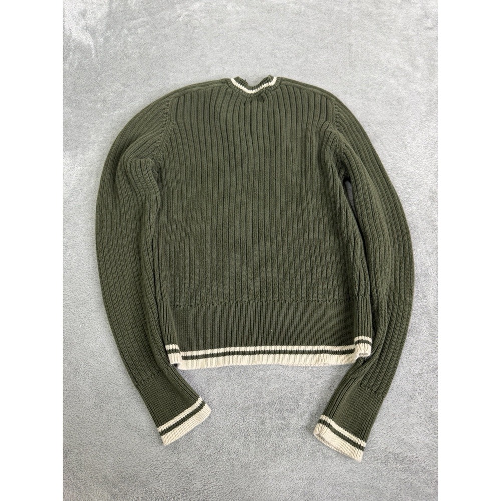 Vintage Y2K Abercrombie & Fitch V-Neck Sweater Women's Size Large Green Cropped - Picture 2 of 8